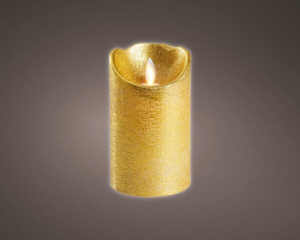 Led kaars wax vlam verlichting 12,5 cm goud