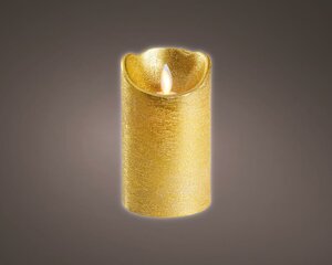 Led kaars wax vlam verlichting 12,5 cm goud