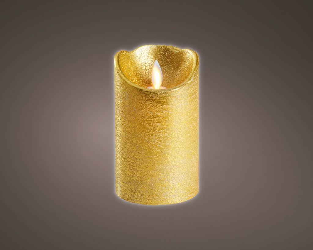 Led kaars wax vlam verlichting 12,5 cm goud Koopkerstverlichting.nl