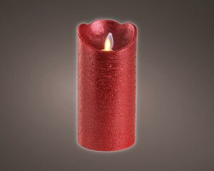 Led kaars wax vlam verlichting 15 cm kerstrood - afbeelding 2