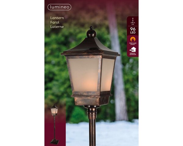 Led lantaarn 185 cm 96 LED koper - afbeelding 2