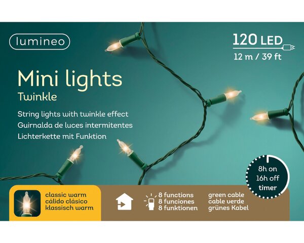 Led mini lights 120 lamps klassiek warm - afbeelding 3