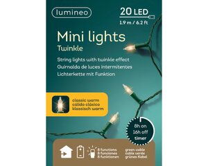 Led mini lights 20 lamps klassiek warm batterijen - afbeelding 2