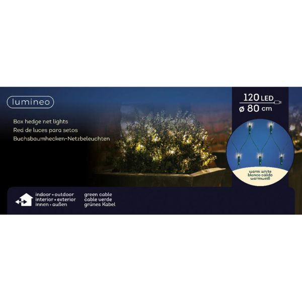 Led net buxus verlichting D80cm 120 lampjes - afbeelding 2