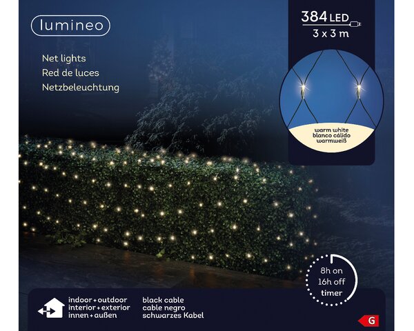 LED netverlichting 384 led warm-wit 3 x 3 m - afbeelding 2