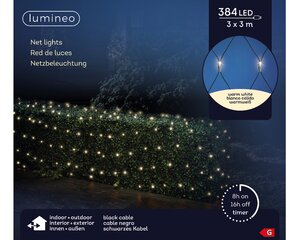 LED netverlichting 384 led warm-wit 3 x 3 m - afbeelding 2