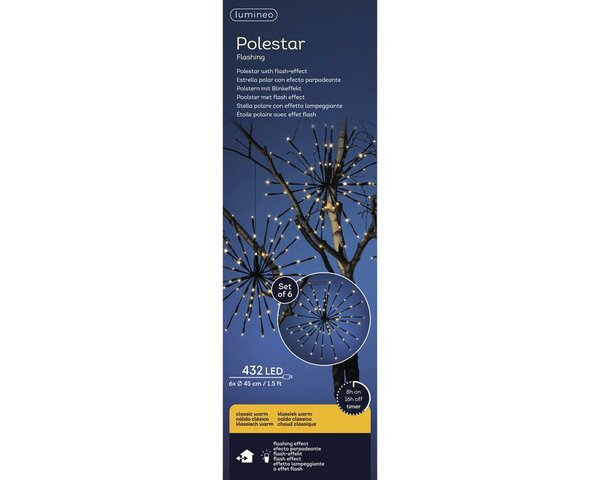 Led poolster 6 x 45 cm klassiek warm - afbeelding 2