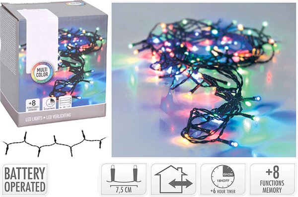 Led verlichting 24 lamps op batterijen multi colour oud