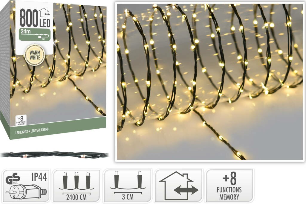 Afhankelijkheid Ontvangst uitlijning Led verlichting 800 lamps warm wit - Koopkerstverlichting.nl