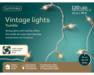 Led vintage lights 120 lamps multi colour - afbeelding 2
