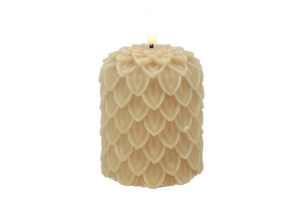 Ledkaars dennen lyon wax D8,5H10 cm beige