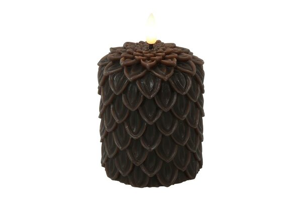 Ledkaars dennen lyon wax D8,5H10 cm donker bruin