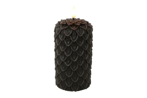 Ledkaars dennen lyon wax D8,5H15 cm donker bruin