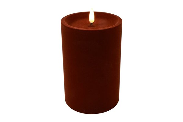 Ledkaars lyon D10H15 cm donker bruin velvet