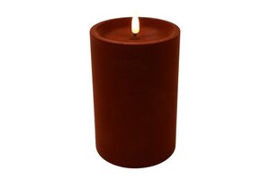 Ledkaars lyon D10H15 cm donker bruin velvet