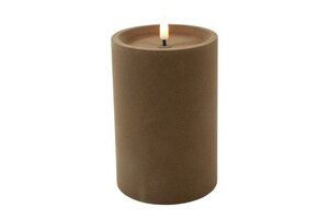 Ledkaars lyon D10H15 cm taupe velvet