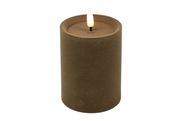 Ledkaars lyon D7,5H10 cm taupe velvet