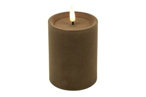 Ledkaars lyon D7,5H10 cm taupe velvet