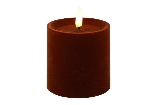 Ledkaars lyon D7,5H7,5 cm donker bruin velvet