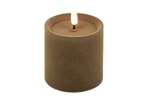 Ledkaars lyon D7,5H7,5 cm taupe velvet