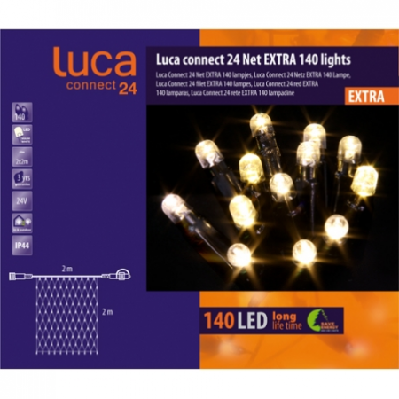 luca connect 24 led net 200x200 cm 140 lampjes - afbeelding 1