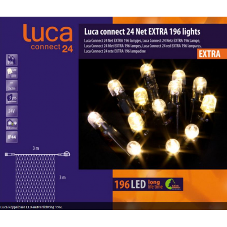 Luca connect 24 led net 300 x 300cm 196 lampjes - afbeelding 1