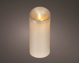 Lumineo Led kaars D7,5 H 17 cm licht grijs