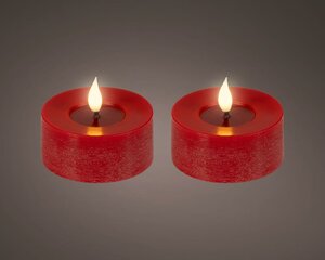Lumineo Led theelicht 3d vlam rood