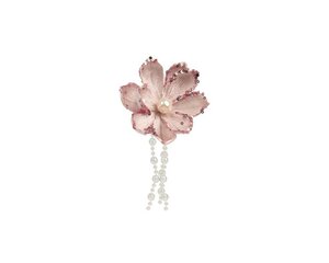 Magnolia op clip fluweel 10 cm roze