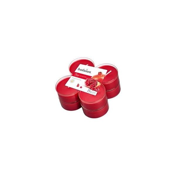 Bolsius maxilicht true scents pomegranate 8 stuks