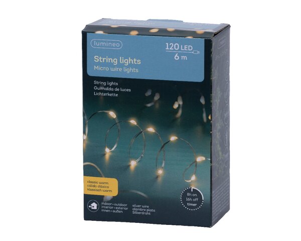 Microled kerstverlichting 120 lamps klassiek warm - afbeelding 2