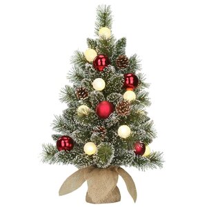 Mini kerstboom kaprun 60 cm goud / rood