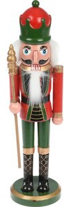 Notenkraker groen / rode hoed 28 cm