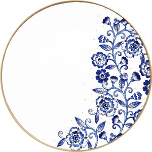 Onderbord delft blauw bloemen rechts 33 cm