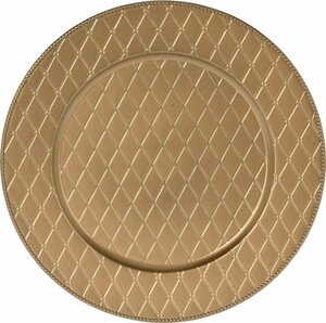 Onderbord mat goud 33 cm ruit