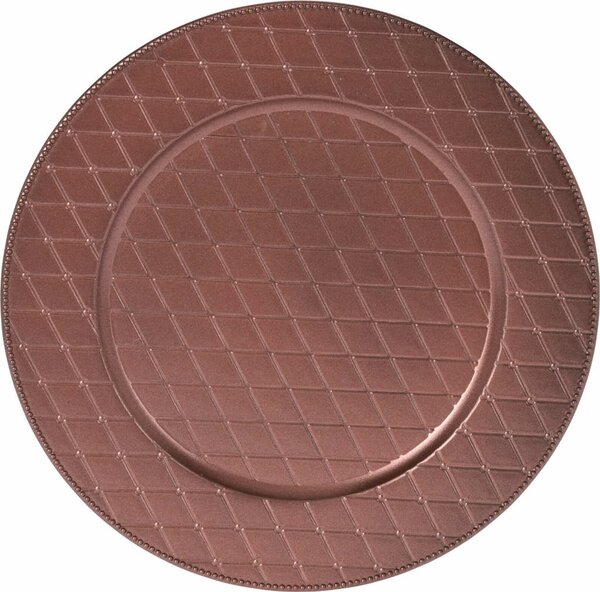 Onderbord mat roze 33 cm ruit