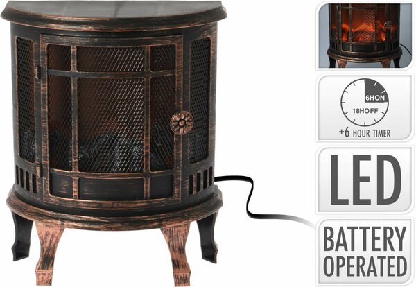 Openhaard half rond 24 x 30 cm met led