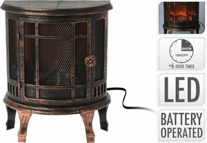 Openhaard half rond 24 x 30 cm met led