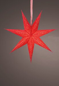 Papieren kerstster lamp 60 cm rood dots