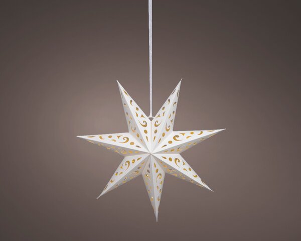 Papieren kerstster led 38 cm wit
