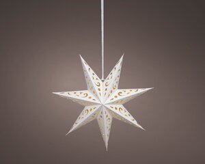 Papieren kerstster led 38 cm wit