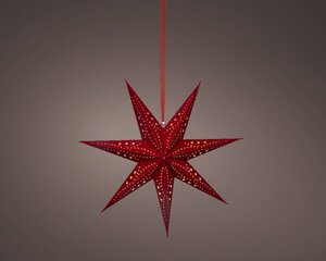 Papieren kerstster led 58 cm rood