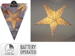 Papieren kerstster led 60 cm wit