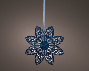 Papieren sneeuwvlok lamp 50 cm blauw