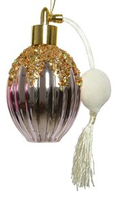 Parfum fles poeder roze 12 cm