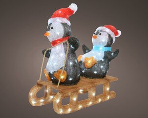 Pinguïns op slee 31x61x56 cm 110 lampjes - afbeelding 2