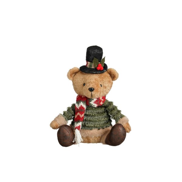 Pluche deco beer 23 cm groen