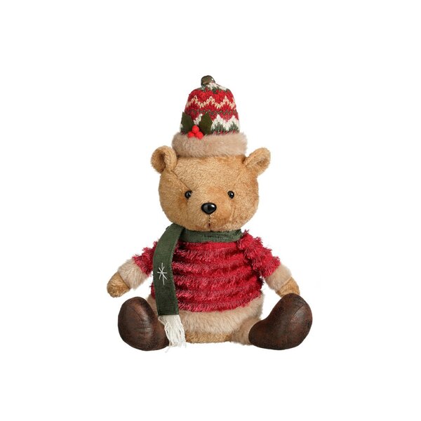 Pluche deco beer 53 cm rood