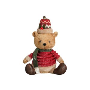 Pluche deco beer 53 cm rood