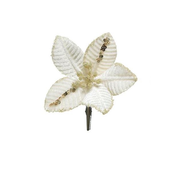 Poinsettia fluweel cream 10 cm